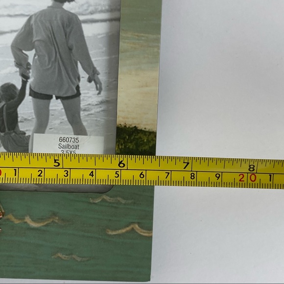 Sailboat frame outside 7" X 6.5" for a 3.5" X 5 photo free standing nautical - Picture 6 of 10